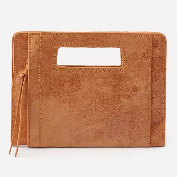 NWT New Hobo Ace Clutch Whiskey Leather Retired Rare